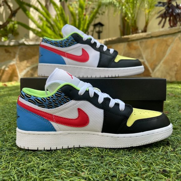 Air Jordan 1 Low White Multi-Color CW7009-100 Release Date - SBD Nike air Jordan 1 low white multicolor shoes